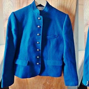 Evan-Picone Petites 100% Wool Jacket in Cobalt Blue